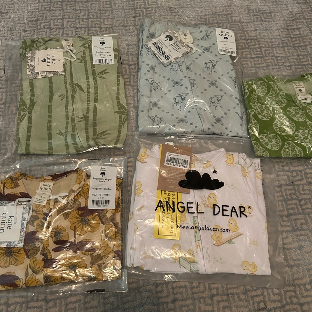 Lot of 5 baby bamboo onesies 3-6 months